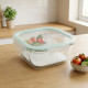 Glass Square Tupperware 800 ml